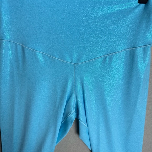 Offline By Aerie Real Me Crop High Rise Yoga Pants Blue Shine size L - Picture 11 of 11